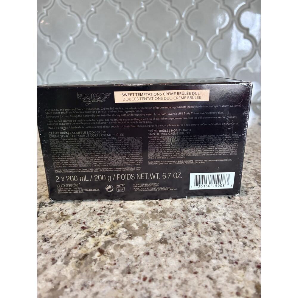 New Laura Mercier Sweet Temptations Duet Bath an Body Creme CREME BRULEE Honey - Picture 4 of 6